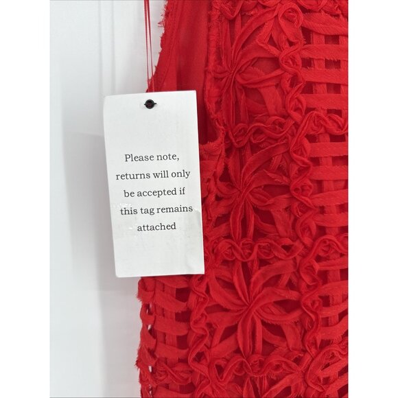 ANTHROPOLOGIE Endless Rose Size Large Red Sleeveless Textured Midi Dress - Picture 12 of 12